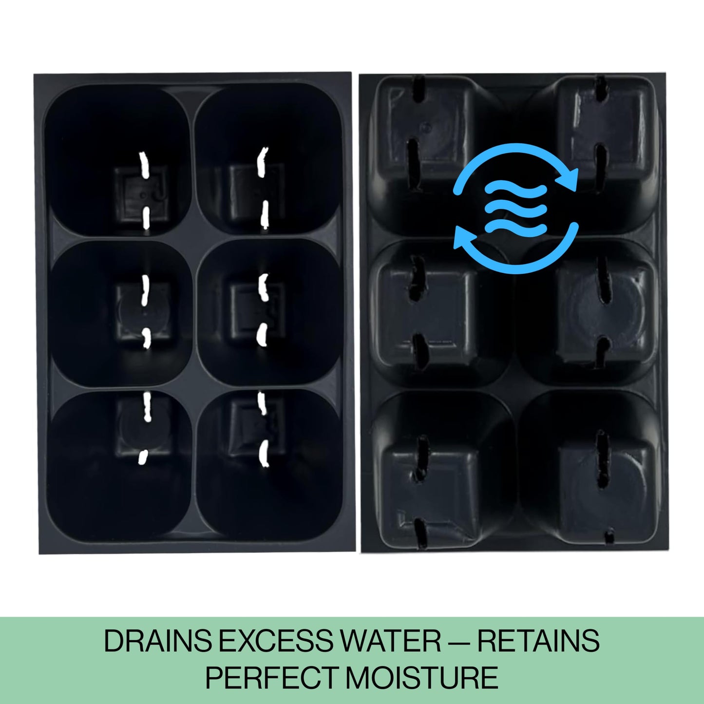 The Hydroponic City Seed Starter Trays, 216-Cell Seedling Starter Trays (36 Trays - 6 Cells Each) + Plant Stakes