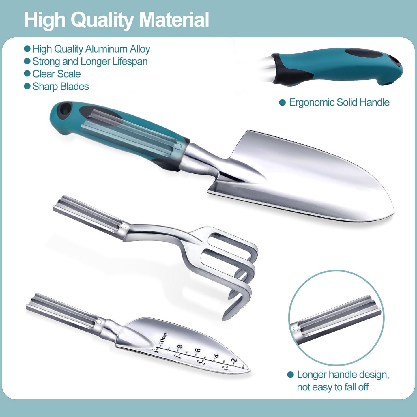 Kynup Garden Tools, Gardening Tools Set with Garden Hand Shovel, Garden Trowel, Rust Resistant Gardening Essentials, Supplies, Garden Stuff, Gardening Gifts Kits for Women