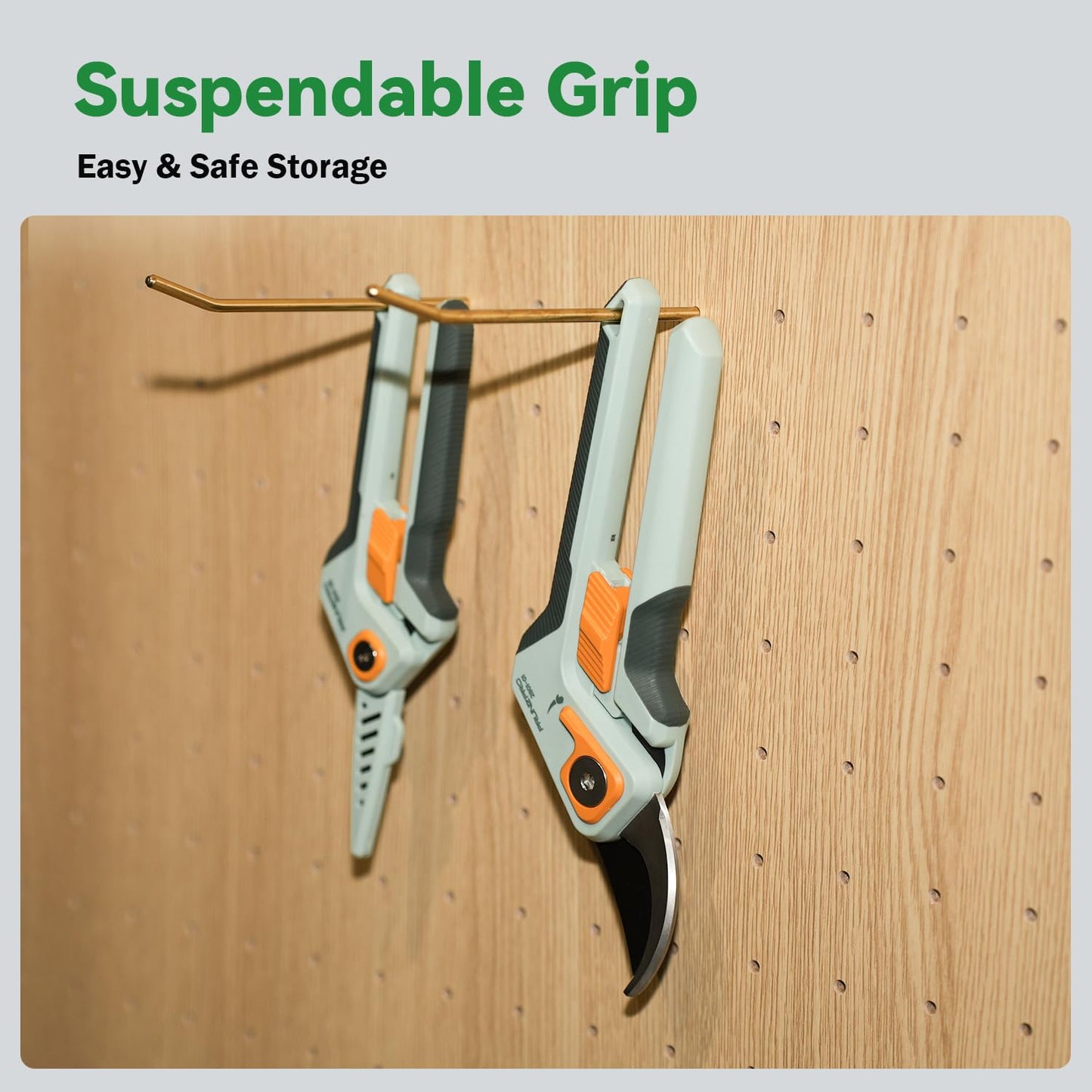 PrunePro 8" Professional Pruning Shears for Gardening Bypass Hand Pruner Stainless Steel Sharp Garden Scissors Plant Flower Rose Garden Clipper Green & Orange