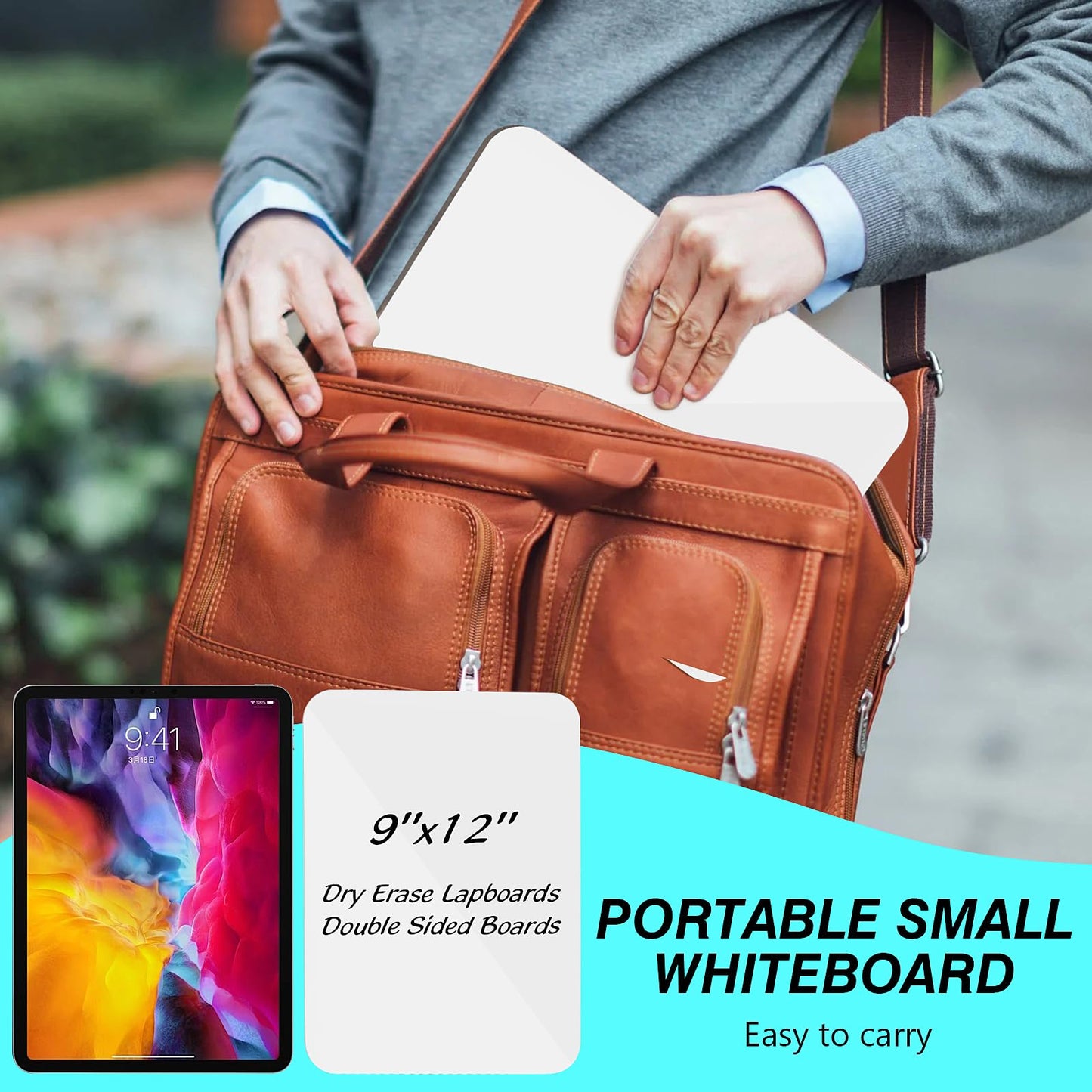 24 Pack Small White Board Dry Erase Boards Classroom Teachers Pack Mini White Boards 9" x12” Personal Whiteboards for School Students Supplies Lapboards l 24 Mini Erasers, 24 Makers Included (24)
