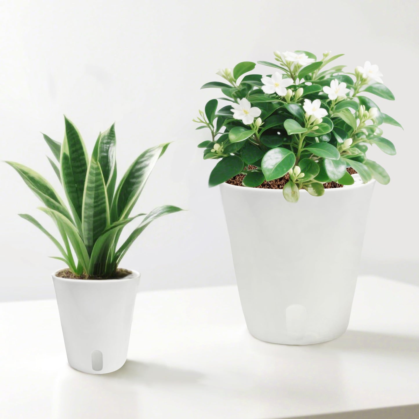 TCBWFY 4 Inch Self Watering Pots for Indoor Plants,8 Sets Self Watering Planter Pots with Visual Water Level Window and Multiple Vents,Self Watering Plant Pot for All House Plants,Flowers,Herbs