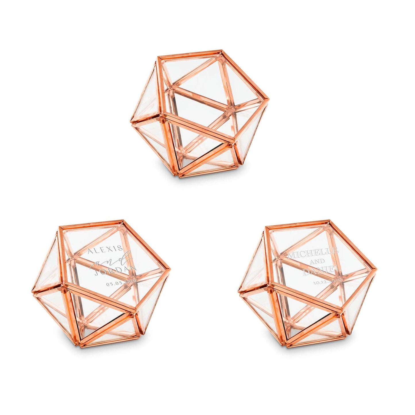 WEDDINGSTAR Small Glass Geometric Terrarium Style Ring Jewelry Box - Blank