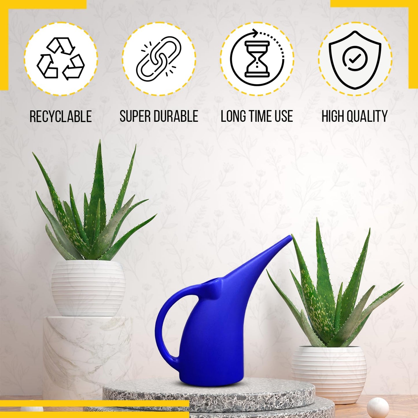 KP KOOL PRODUCTS Watering Can 1/2 Gallon - Small Watering Can for Indoor Plants - Outdoor Watering Can - Blue Plant Waterer - Plastic Watering Can for Garden - 1 Pack