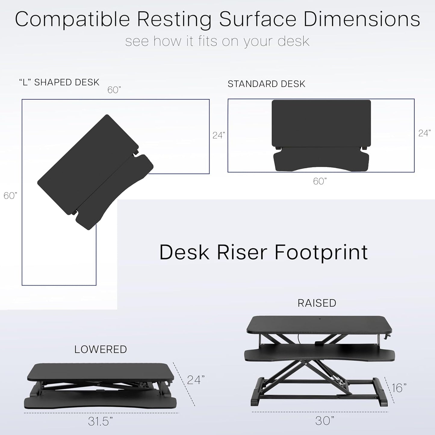 VIVO 32 inch Desk Converter, K Series, Height Adjustable Sit to Stand Riser, Dual Monitor and Laptop Workstation with Wide Keyboard Tray, Bamboo Top, White Frame, DESK-V000KO