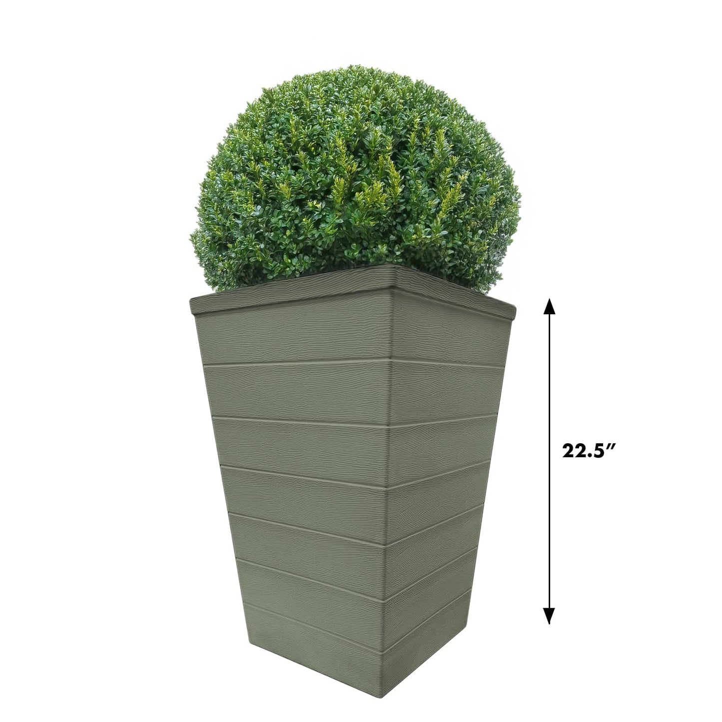EMSCO Tall Accent Planters – 22.5" H Tapered Resin Planters for Front Porch, Entryway, Patio & Garden