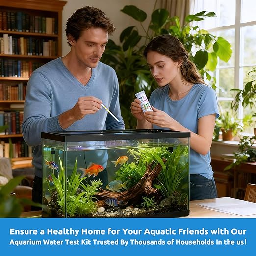 SEAOURA 7-in-1 Aquarium Water Test Strips (65 Strips), Accurate pH, Nitrate, Nitrite, Chlorine, Hardness,Alkalinity,Carbonate Testing for Freshwater & Saltwater Fish Tank, Pond, Betta, Turtle Tank