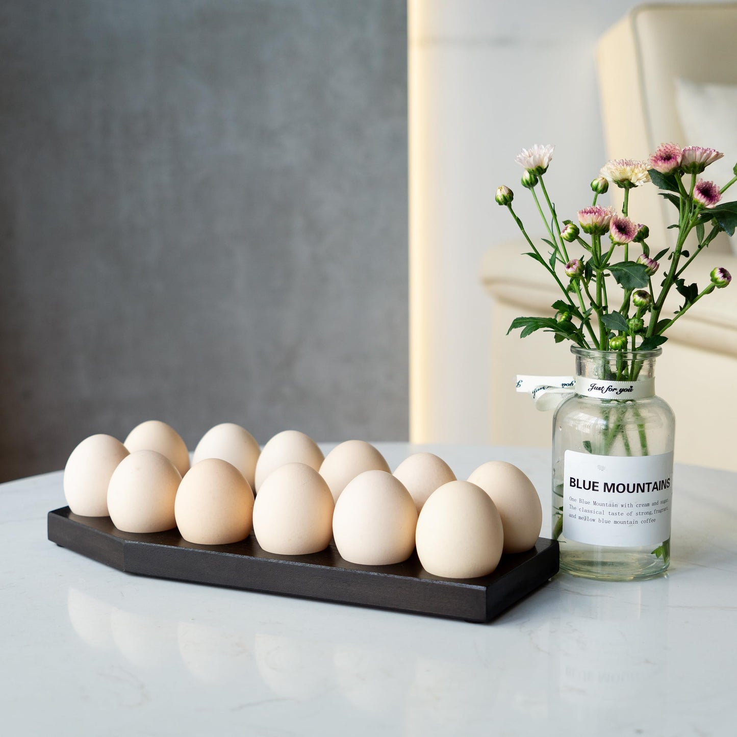 Spooky Gothic Coffin Egg Tray - Black Wooden Egg Holder for Soft Boiled Eggs - Unique Halloween Kitchen Decor - Ideal Gothic Kitchen Accessory - Perfect for Witchy, Haunted House Themes (12 eggs)