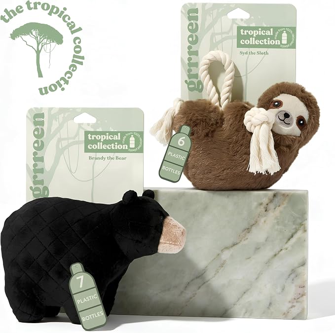 Dog Toys | Plush Toy Black Bear Stuffed Animal for Dogs | Jumbo Eco Friendly Toy - Easy to Clean and Made from Non Toxic Materials