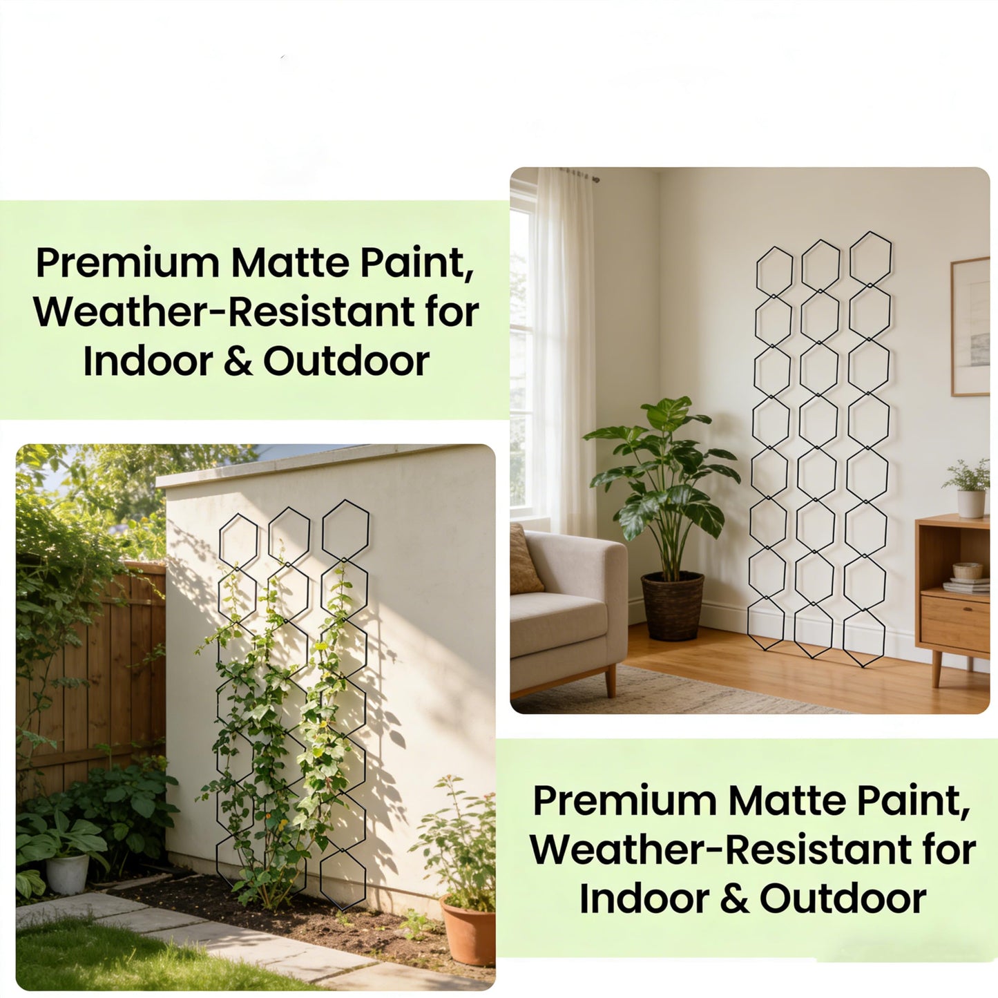 Wall Trellis Indoor, Garden Trellis Plant Accessories Sturdy Wall Trellis for Indoor Climbing Plants, Practical Plant Accessories with Stable Support for Pothos, Ivy, Monstera & More Houseplants