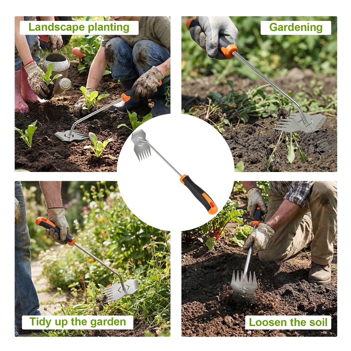 Weeder Tool,2026 Portable Weeding Tool,Stainless Steel Garden weed pulling tool,Adopt Anti slip Rubber handle,conforms to ergonomic curves,Suitable For Vegetable Cultivation And Horticulture on Farms