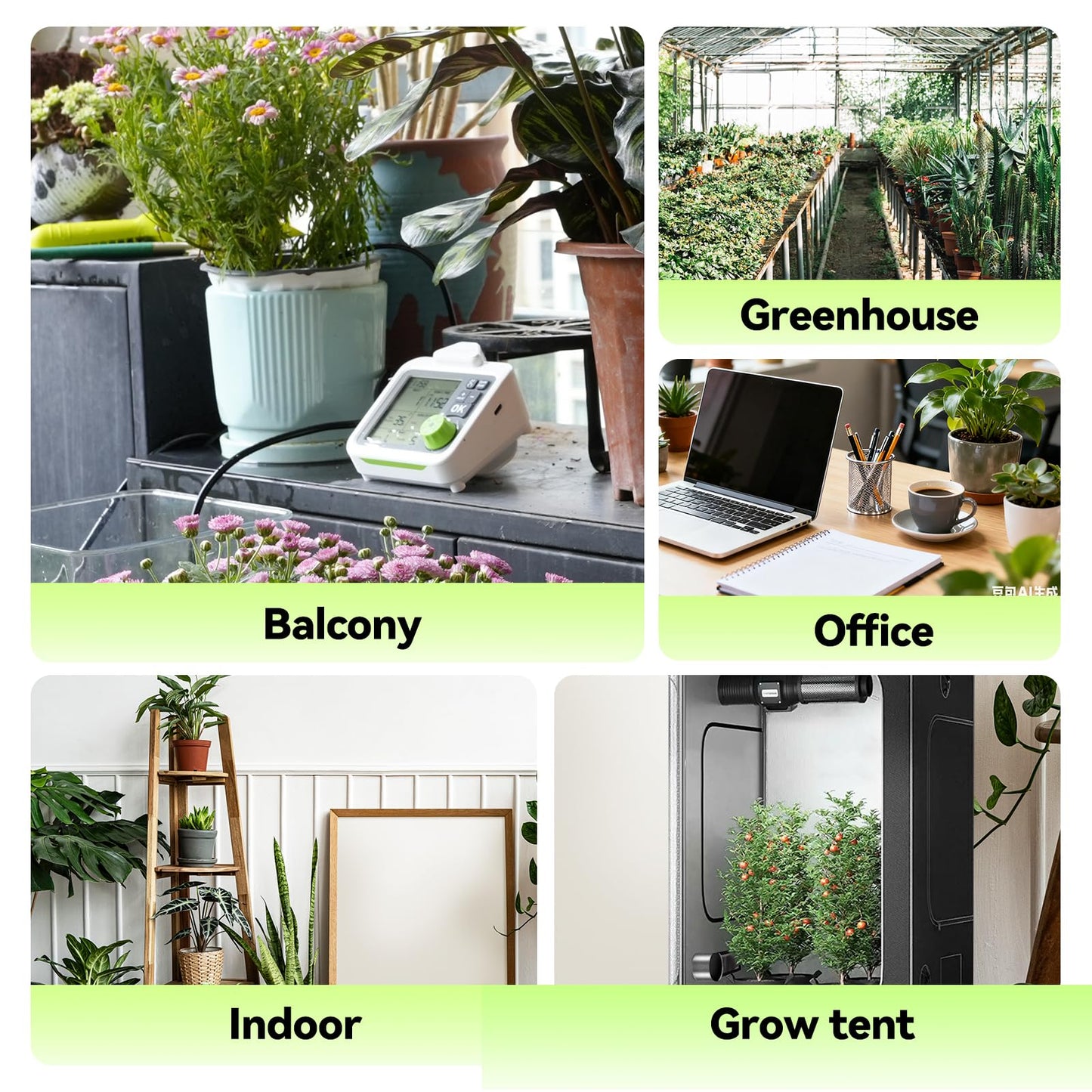 RAINPOINT Large Display Automatic Plant Waterer Indoor for Pot Plant,Cycle & Soak Mode Vacation Self Watering Drip Irrigation System Device Kit Herb Garden Greenhouse Grow Tent Water 10-15 Plants