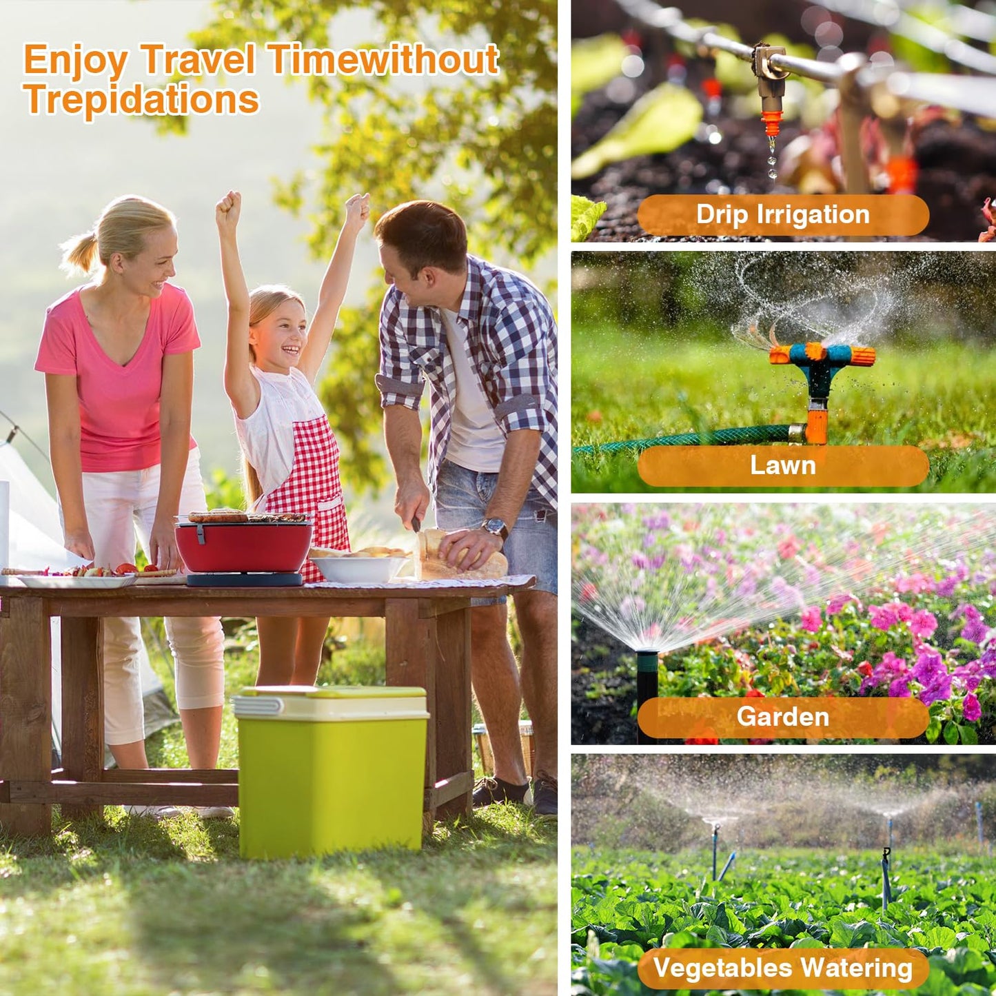 Smart WiFi Sprinkler Timer 3 Zone,WiFi Water Timer for Garden Hose with 984 FT Range,Strong Wall Penetration,APP & Remote Control,Alexa & Google Voice Compatible,Rain Delay, Manual Irrigation