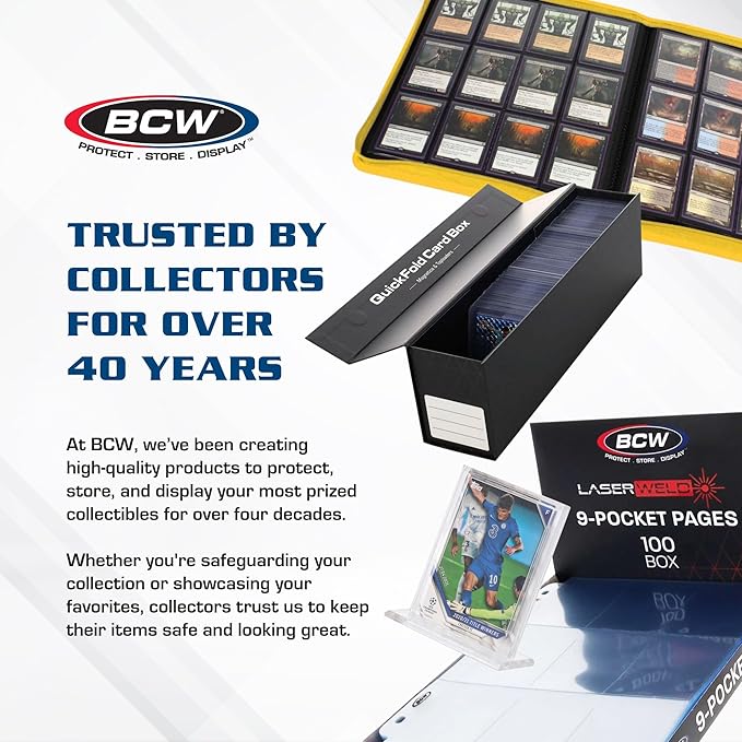 BCW 800ct Trading Card Storage Boxes - 10 Pack | Organizer for Sports Cards, MTG, Pokemon, and Card Games | Assemby Required