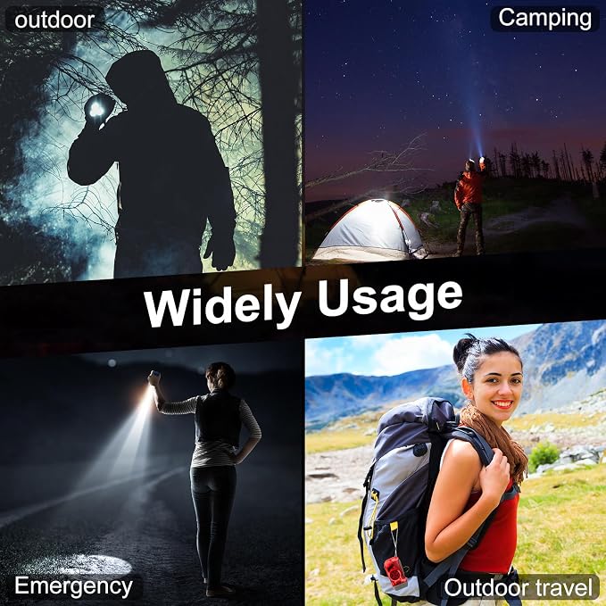Mudder 24 Pack Hand Crank Flashlight No Battery Emergency Flashlight, Self Powered Portable Light Dynamo Torch for Survival Kit Outdoor Hiking Emergency(Yellow, Green, Blue, Red)