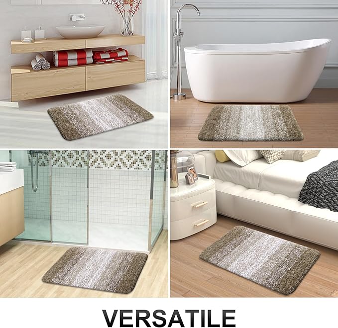 OLANLY Bathroom Runner Rugs Mat 47x24, Extra Soft Absorbent Microfiber Bath Rugs, Rubber Backing, Quick Dry, Washable Long Bath Mats for Bathroom Floor, Tub and Shower, Home Decor Accessories, Coffee
