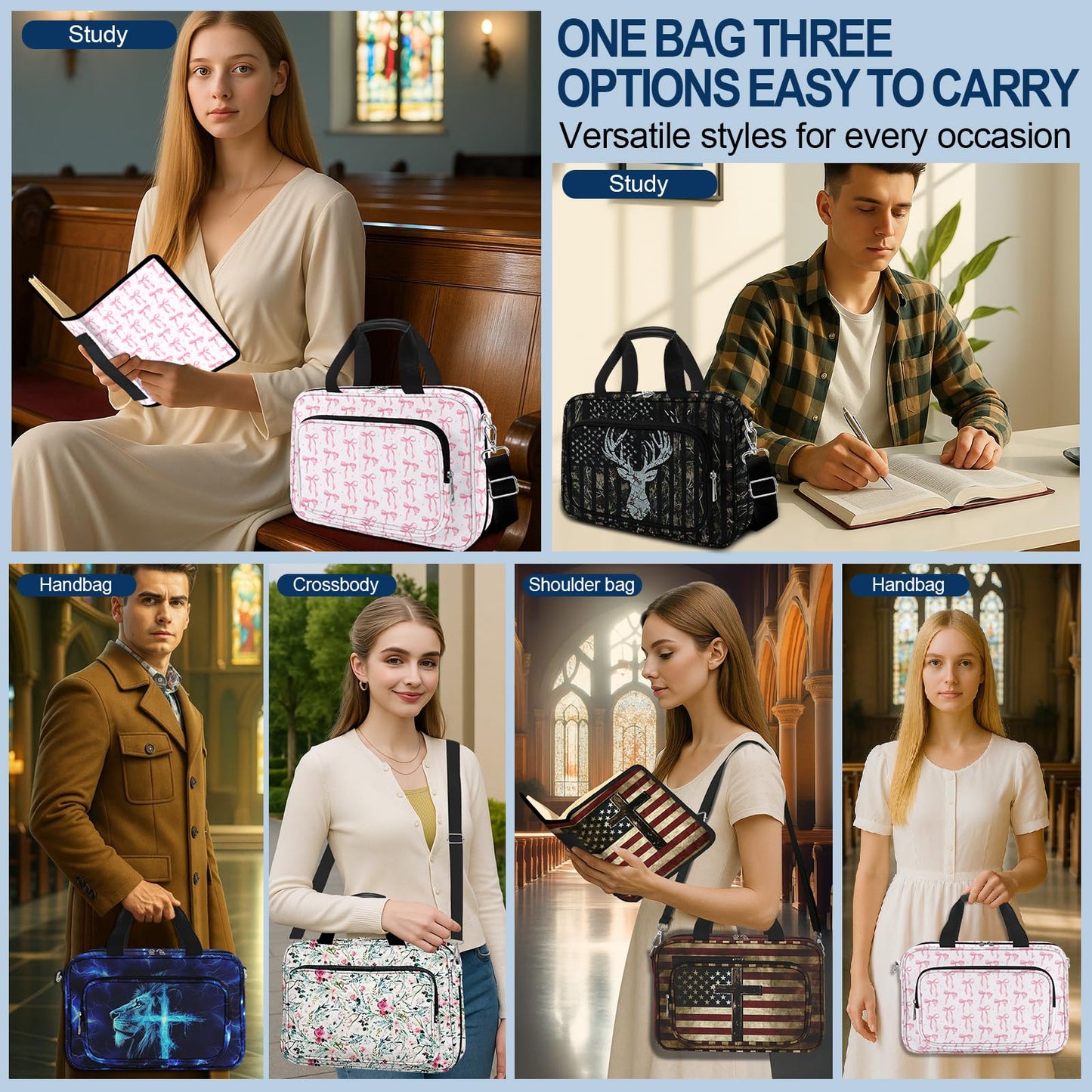 IBOVODI Soccer Large Bible Cover Case for Men Boys, Kids Bible Study Supplies Journaling Kit Book Carrying Case Bible Accessories with Pens Highlighters Cross Clips, Christian Gifts for Men