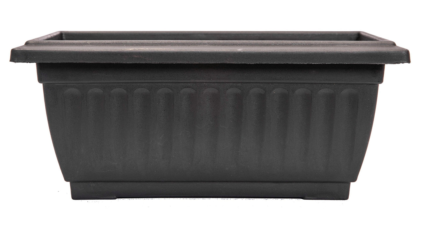 Sapphire USA 2 Pack Combo Rectangle Planter with Hole for Better Drainage for use in Garden Patio Office Ornaments Home Decor (14 Inches, Black)