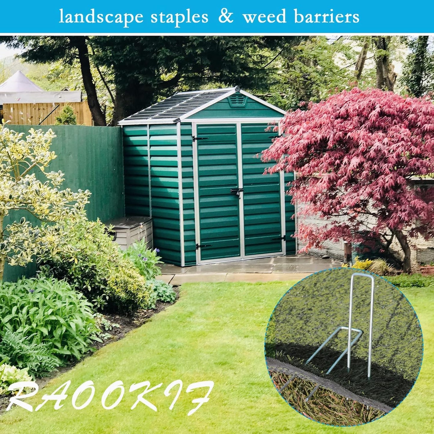 RAOOKIF 12 Inch Galvanized Garden Landscape Staples, 20/50/100/200Pcs Garden Metal Stakes, 11 Gauge Heavy Duty Ground Stakes for Decoration, Fence and Lawn Use, Fabric Pins