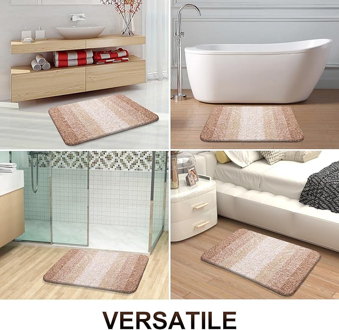 OLANLY Bathroom Rugs Mat 34x21, Extra Soft Absorbent Microfiber Bath Rugs, Rubber Backing, Quick Dry, Machine Washable Bath Mats for Bathroom Floor, Tub and Shower, Home Decor Accessories, Beige