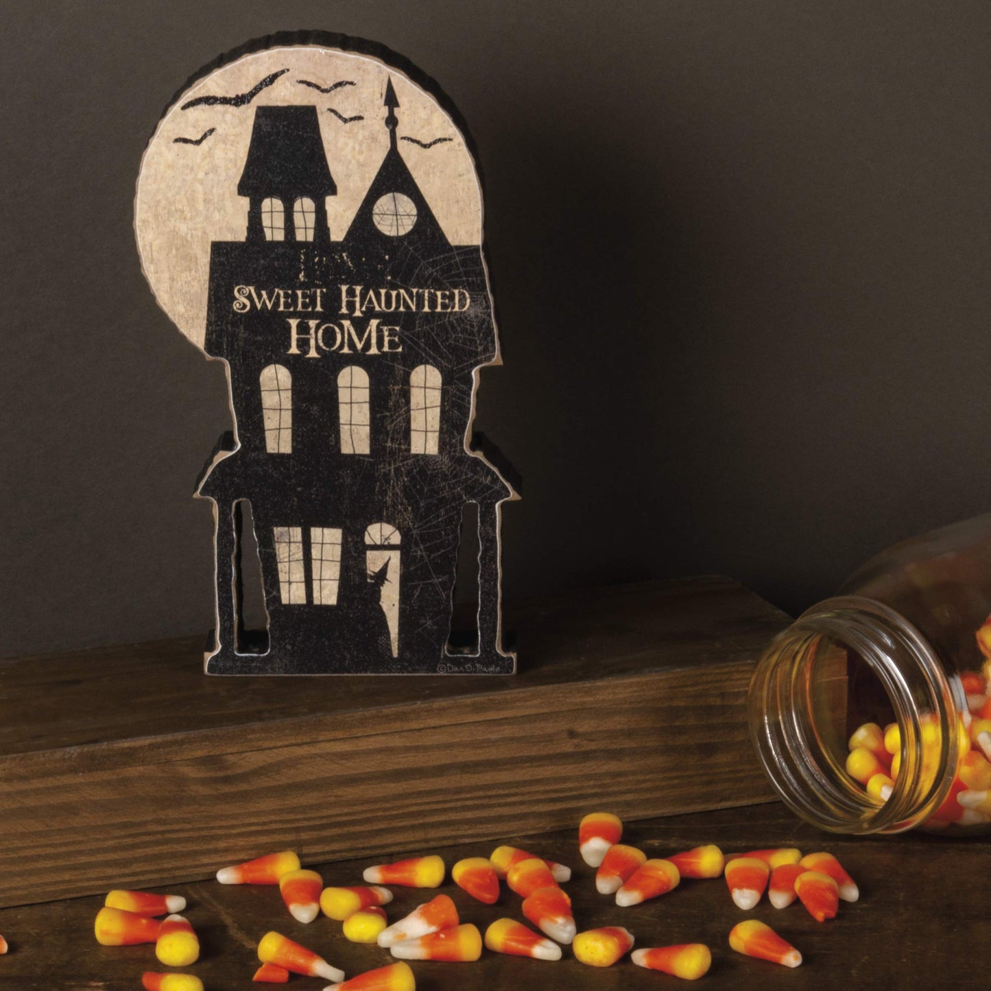 Primitives by Kathy Chunky Shelf Sitter, 4.75 x 8-Inch, Sweet Haunted Home
