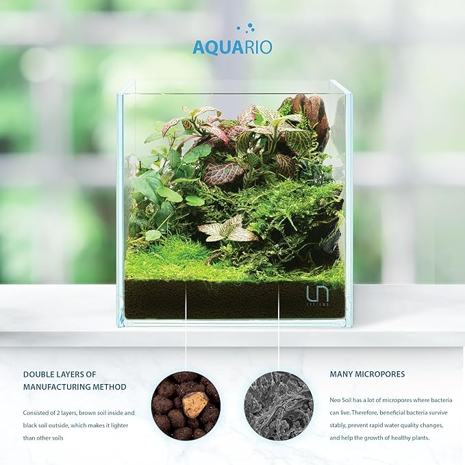 AQUARIO Neo Soil - Shrimp Substrate with Humic Acid, Microelements for Freshwater Planted Tanks, Volcanic Ash Shrimp Substrate, Slighty Acidic, PH Buffering Aquasoil for Planted Aquariums - SHRIMP, 8L