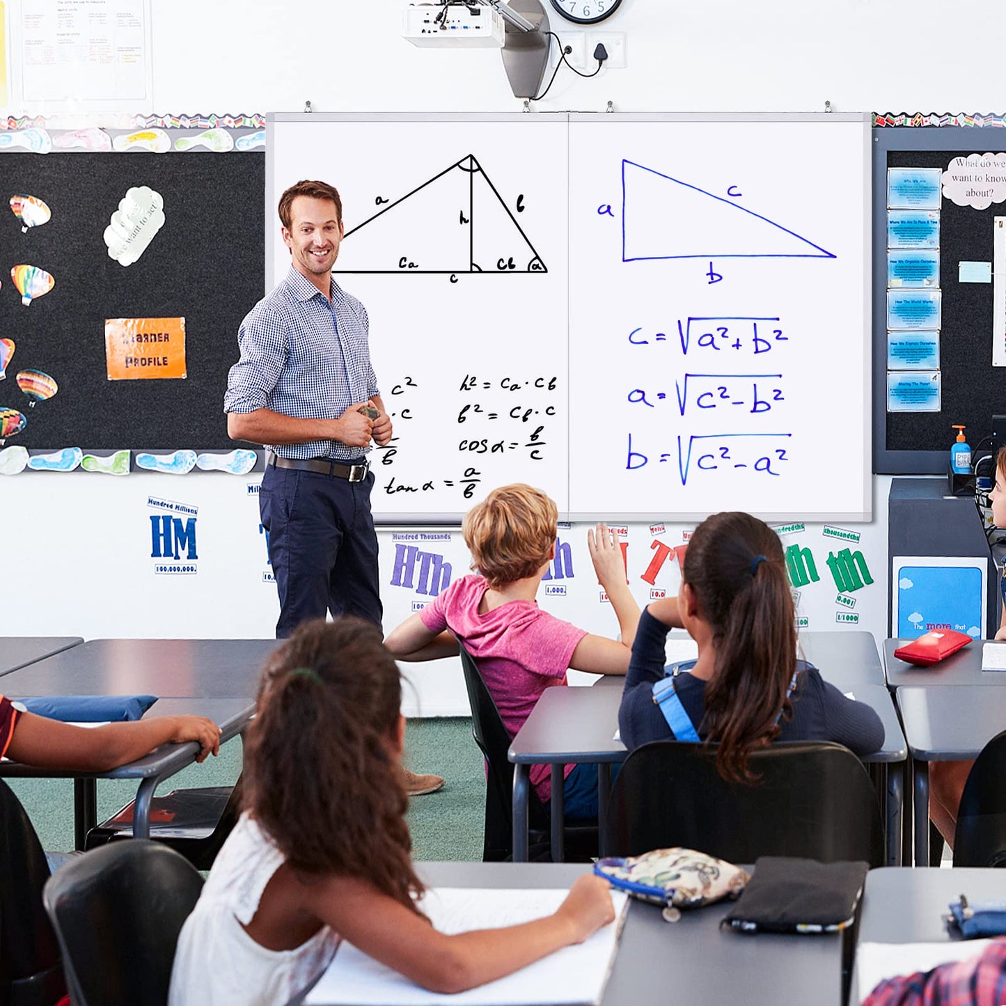 White Board Dry Erase 60 x 36,maxtek Large Magnetic Whiteboard 5' X 3' Dry Erase Board Foldable with Long Marker Tray for Wall-Mounted Aluminum Memo Board Supplies for Class Office & Home