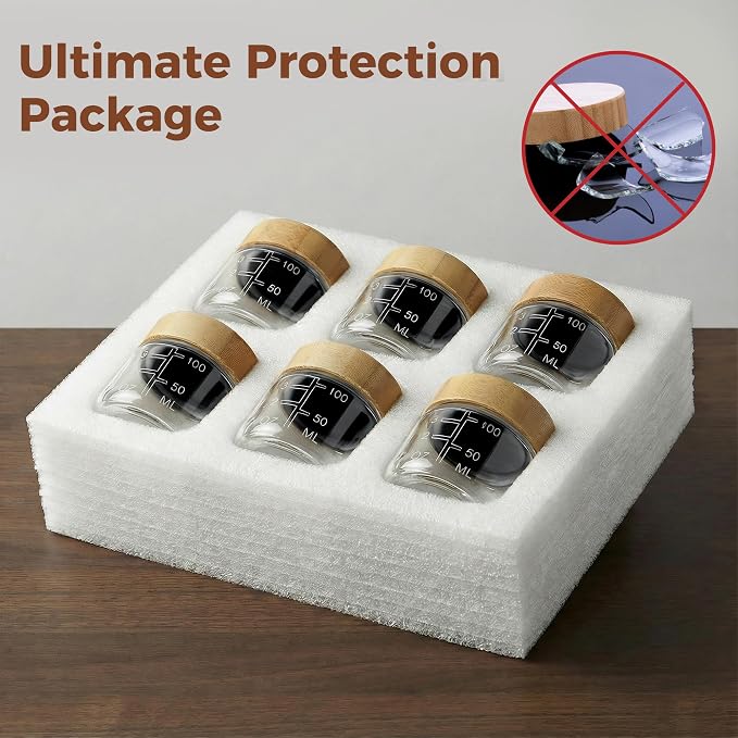 HomArtist 4oz Glass Salad Dressing Containers with Bamboo Lids - 3 Pack Small Airtight Condiment Cups, Mini Sauce Jars for Picnic, Ketchup, Dip & Snacks, Leakproof, BPA-Free & Dishwasher Safe