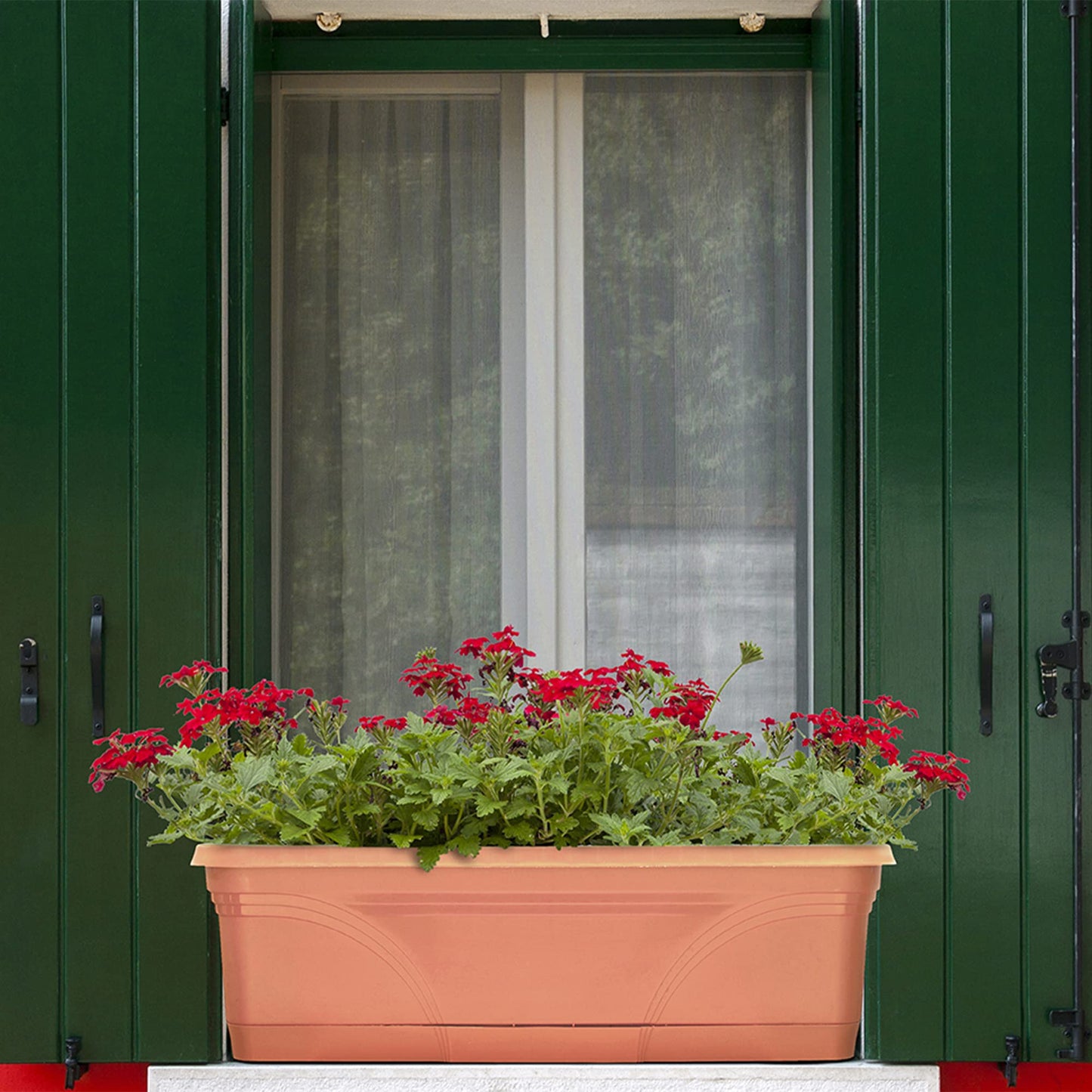 Southern Patio 36 in Medallion Hanging Windowsill Garden Box Planter, Terracotta