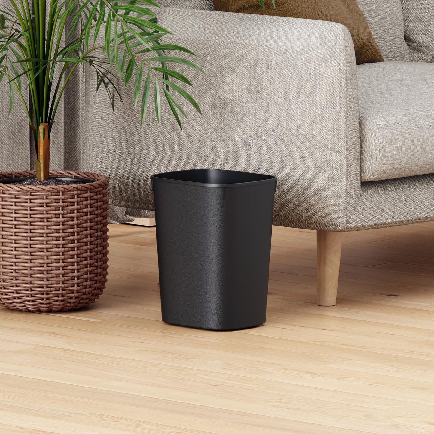 CEROELDA Small Bathroom Trash Can, 2.6 Gallon Slim Mini Garbage Can Small Trash Bin Plastic Waste Basket for Dorm Room, Bedroom, Office, Toilet (Black)