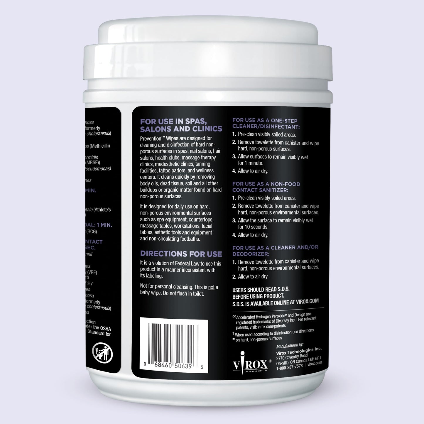 Prevention All Purpose Disinfectant Wipes – Canister of Cleaning Wipes for Salons, Spas, Wellness Centers and Yoga Studios – Hospital Grade Surface Sanitizing – 160 Count