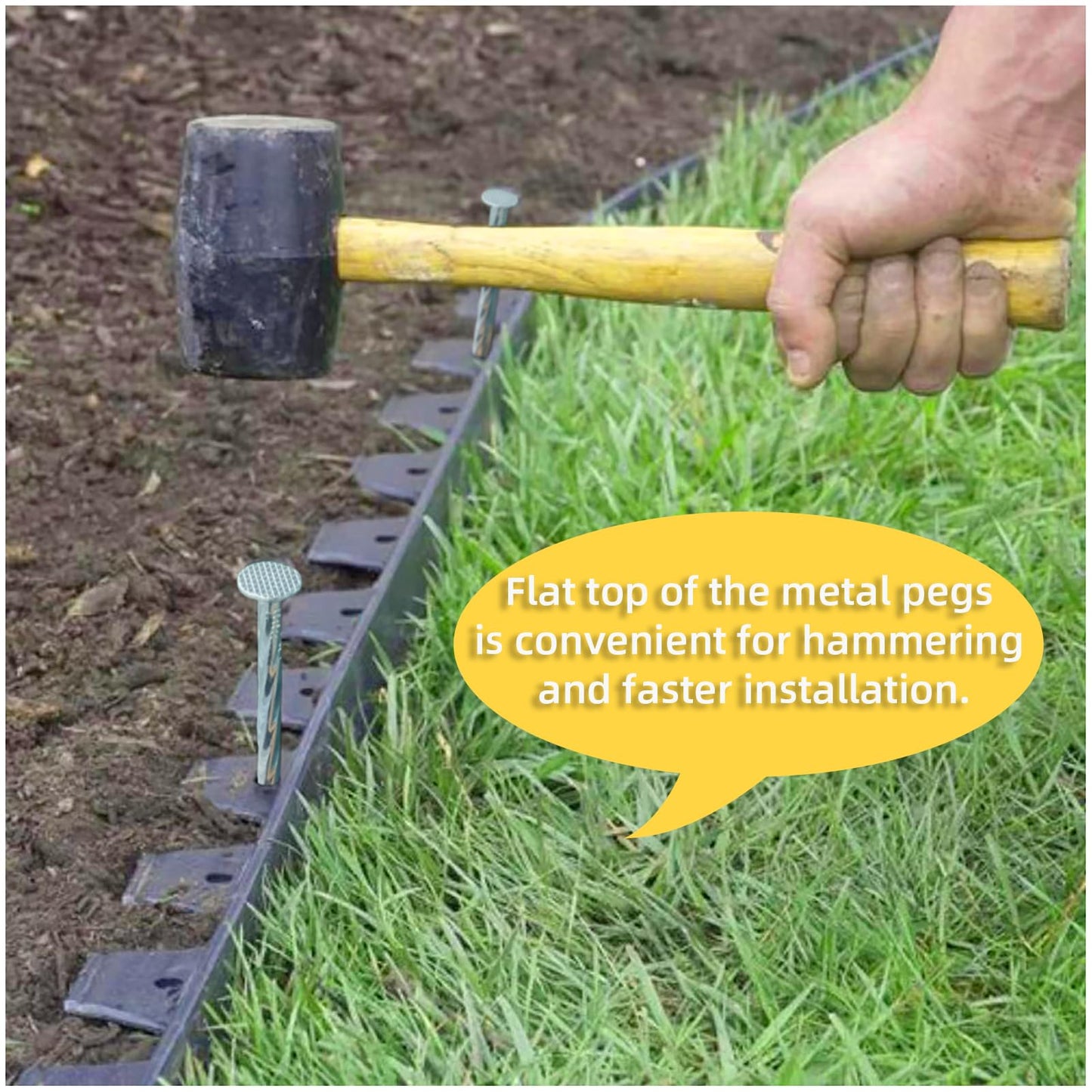 POSEOFFR 14-Inch Metal Pegs, 30-Pack Galvanized Spiral Landscape Anchoring Pegs, for Paver Edging, Weed Barrier, Artificial Turf & More