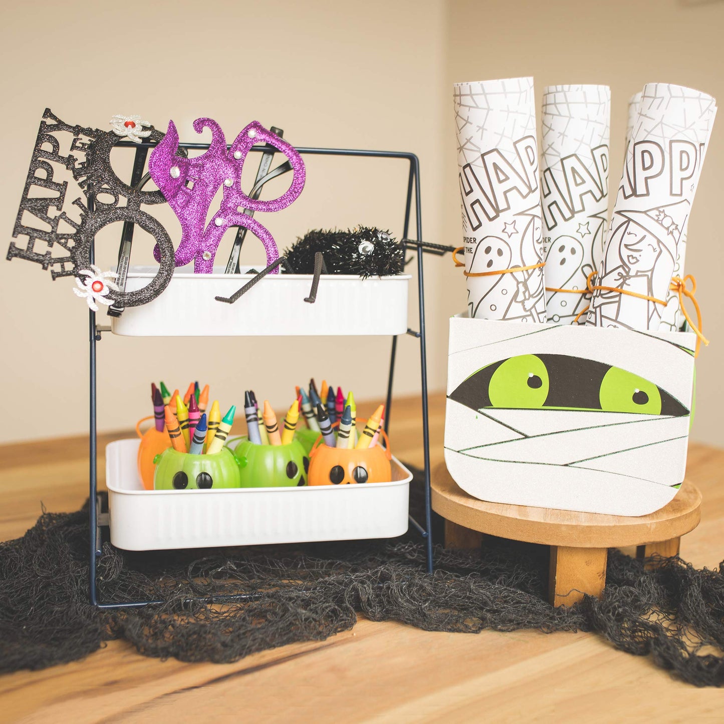 Tiny Expressions Halloween Placemats (Pack of 12 Pumpkin Placemats) | Coloring Activity Paper Table Mats for Parties & Events | Disposable Bulk Bundle Set