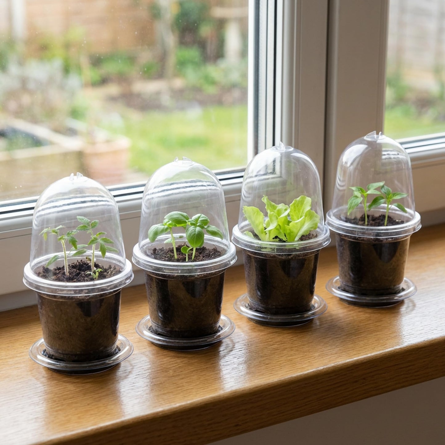 EBaokuup 10 Pack Self Watering Seed Starter Pot, 6.5 x 3.5 Inch Automatic Watering Plant Nursery Pots with Humidity Dome, Self Watering Nursery Pots for Potted Plants Seed Germination