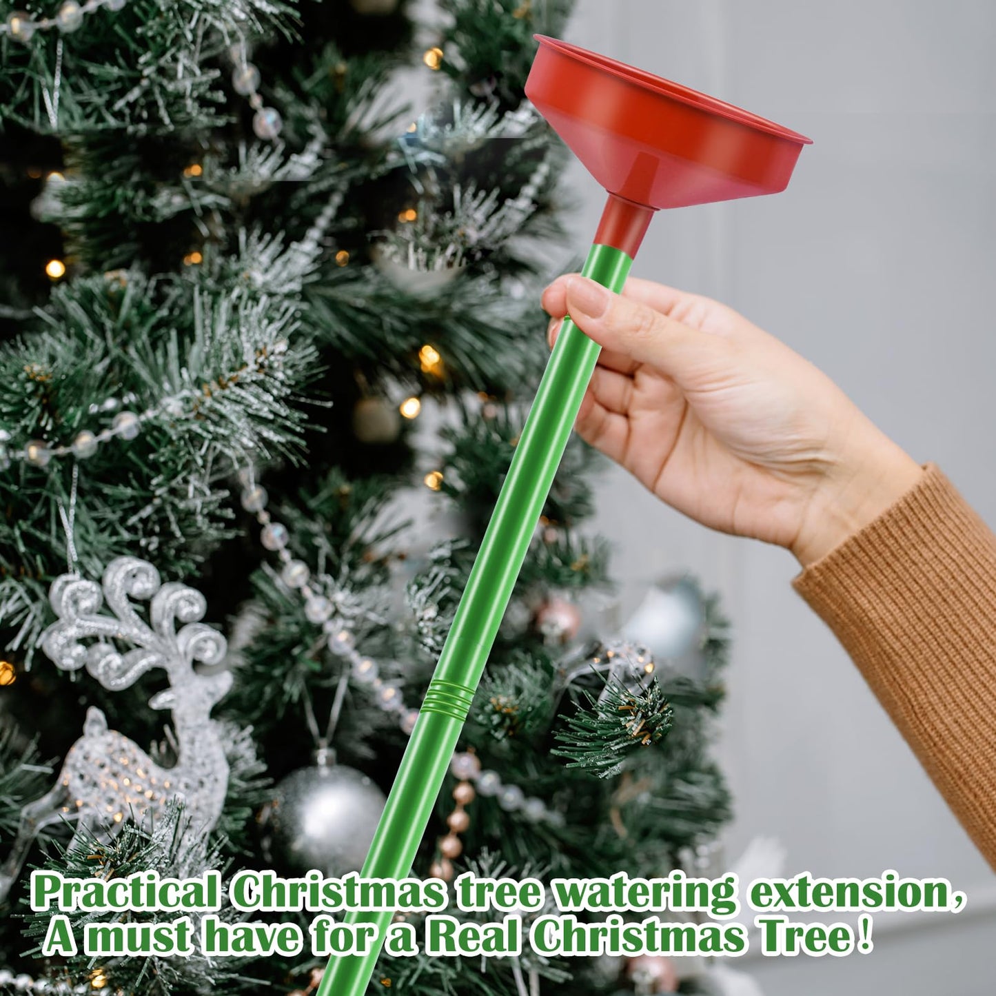2pack 47inch Christmas Tree Watering Funnel Christmas Tree Watering System with Large Stainless Steel Tubes Xmas Tree Watering Device Easy Assembly Plant Watering Tool for Indoor Outdoor Xmas Tree