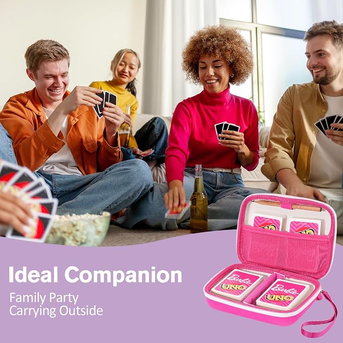 ProCase Hard Playing Card Game Carrying Case, Travel Storage Box Holds 300+ Trading Cards, Bag Holder for Classic Board Game UNO, Five Crowns,SKYJO, PlayMonster and More (Case Only) -Pink