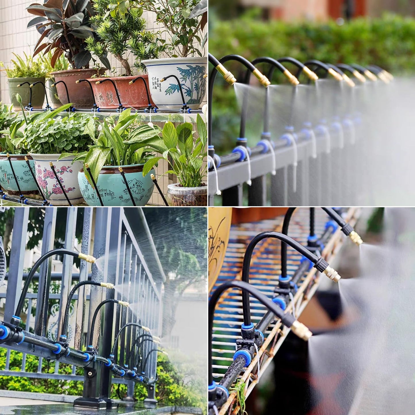 49.21Ft Drip Irrigation Kit Automatic Drip Irrigation System, 360° Bendable Garden Irrigation System, 5/16 inch Garden Watering System Adjustable Bendable Nozzle Copper Sprayer System for Garden