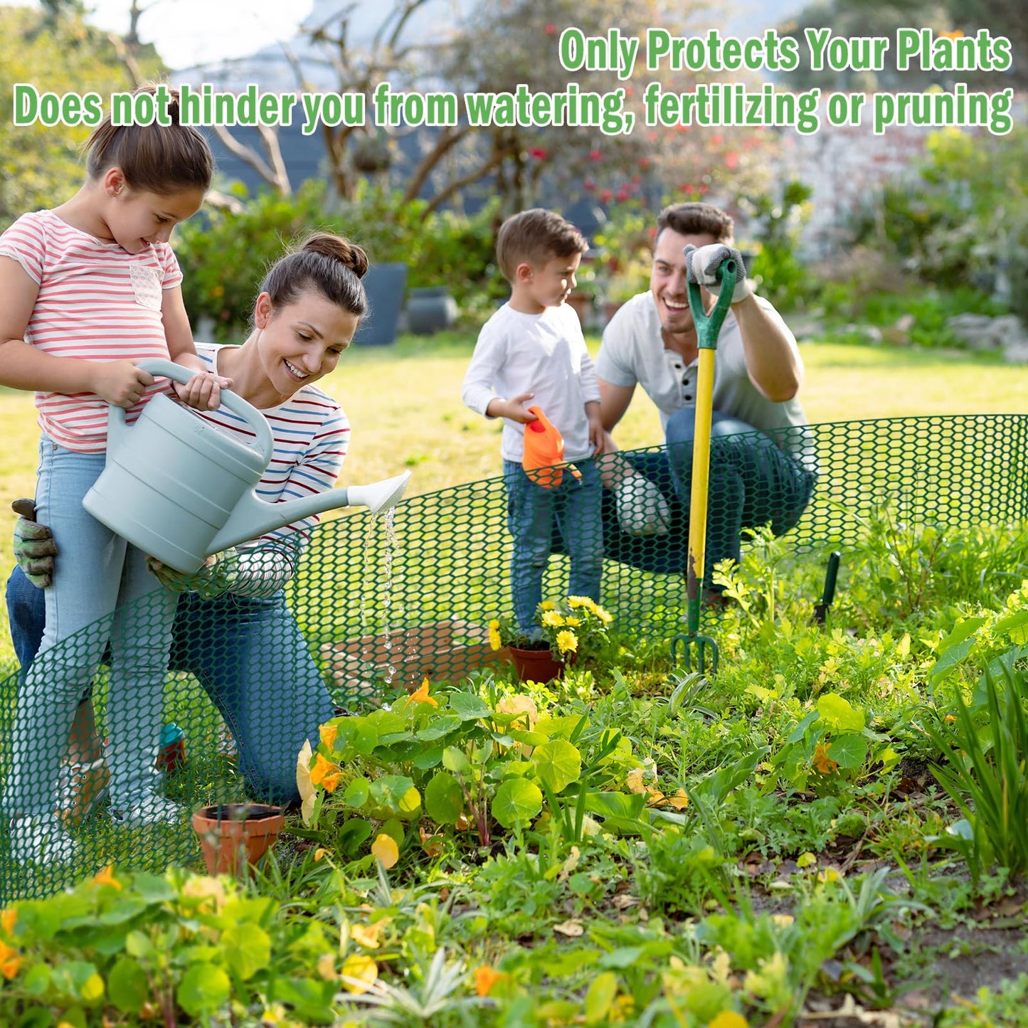 40Ft x 16In Plant Protectors from Animals, Plant Cages for Outdoor Plants, Free-Cut Wire Plant Protector, Plant Cover Chicken Wire Fencing with Ground Stakes & Ties to Keeping Bunny Animals Out