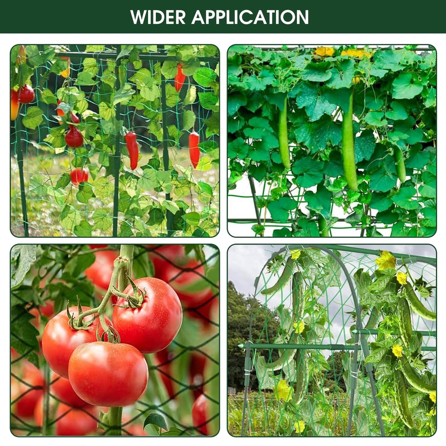 65"×48" Cucumber Trellis for Raised Bed, U-Shape Garden Trellis for Climbing Plants Outdoor, Metal Arch Vegetables Trellis, Detachable Cucumber Plant Support for Tomato,Squash