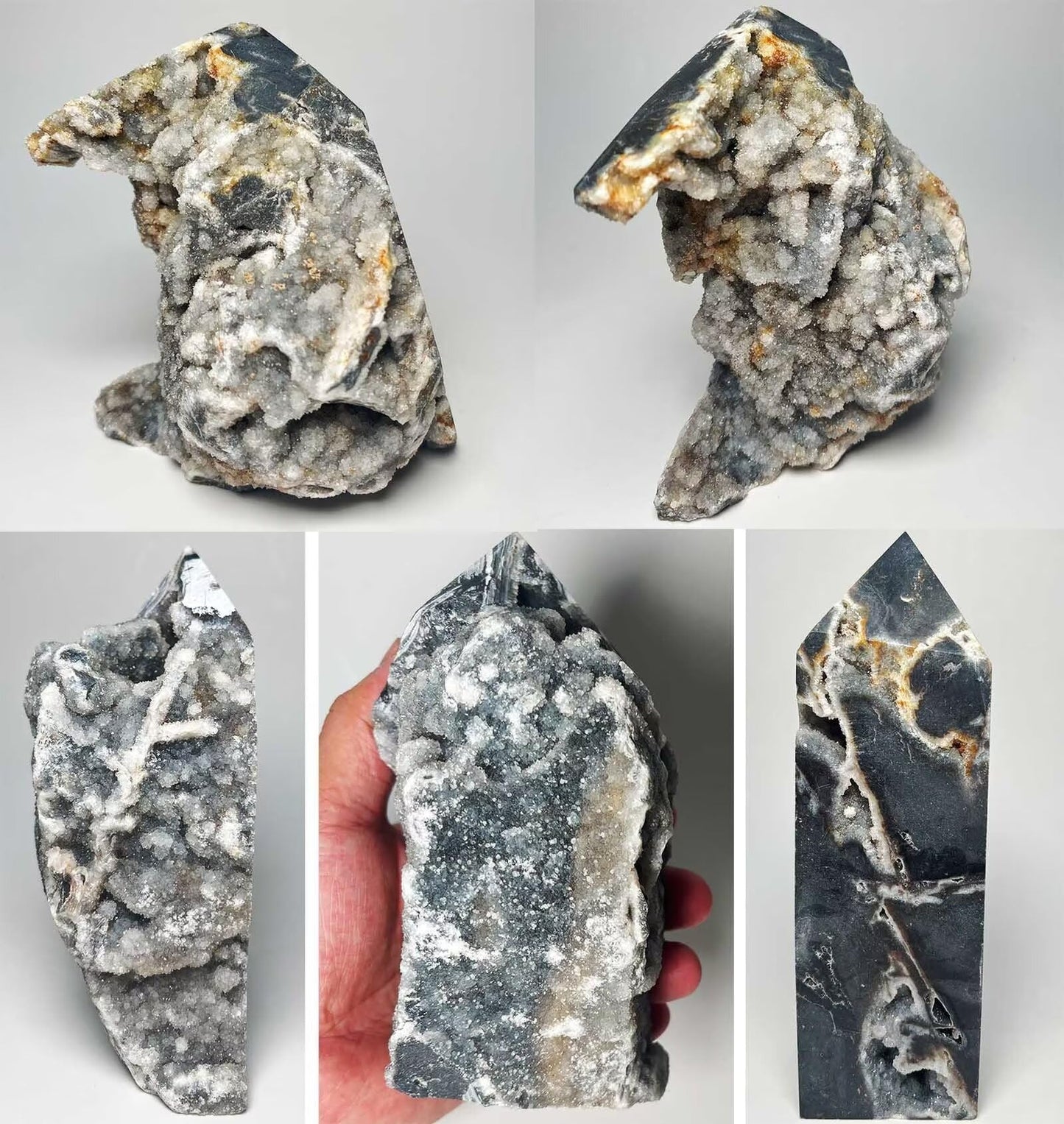 FZBHRO Large Sphalerite Geode Towers Crystal Point Obelisk Irregular Shape Healing Crystal Stone Wand Meditation Gift 1.7-2.2 Pound