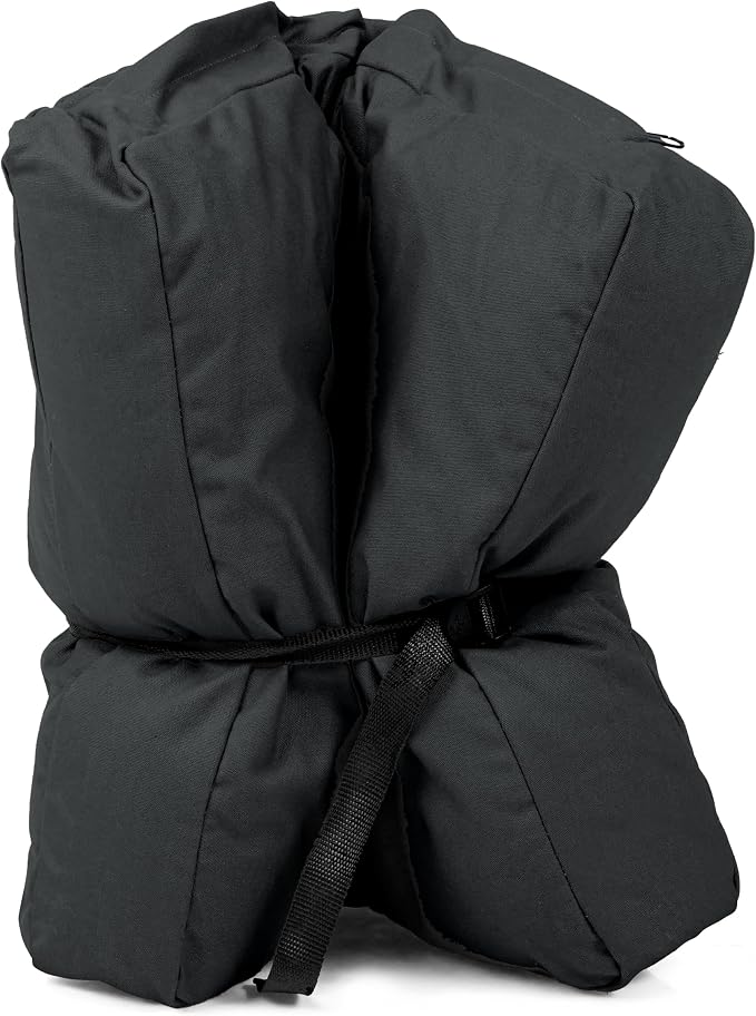 WHITEDUCK Outdoor Dog Bed Heavy-Duty 12oz Canvas, Water-Repellent Cotton, Machine Washable Removable Cover with Full-Length Zipper, Dog Bed for Large Dogs & Crate, (Black) 35" Lx20 Wx4.3 th (M)