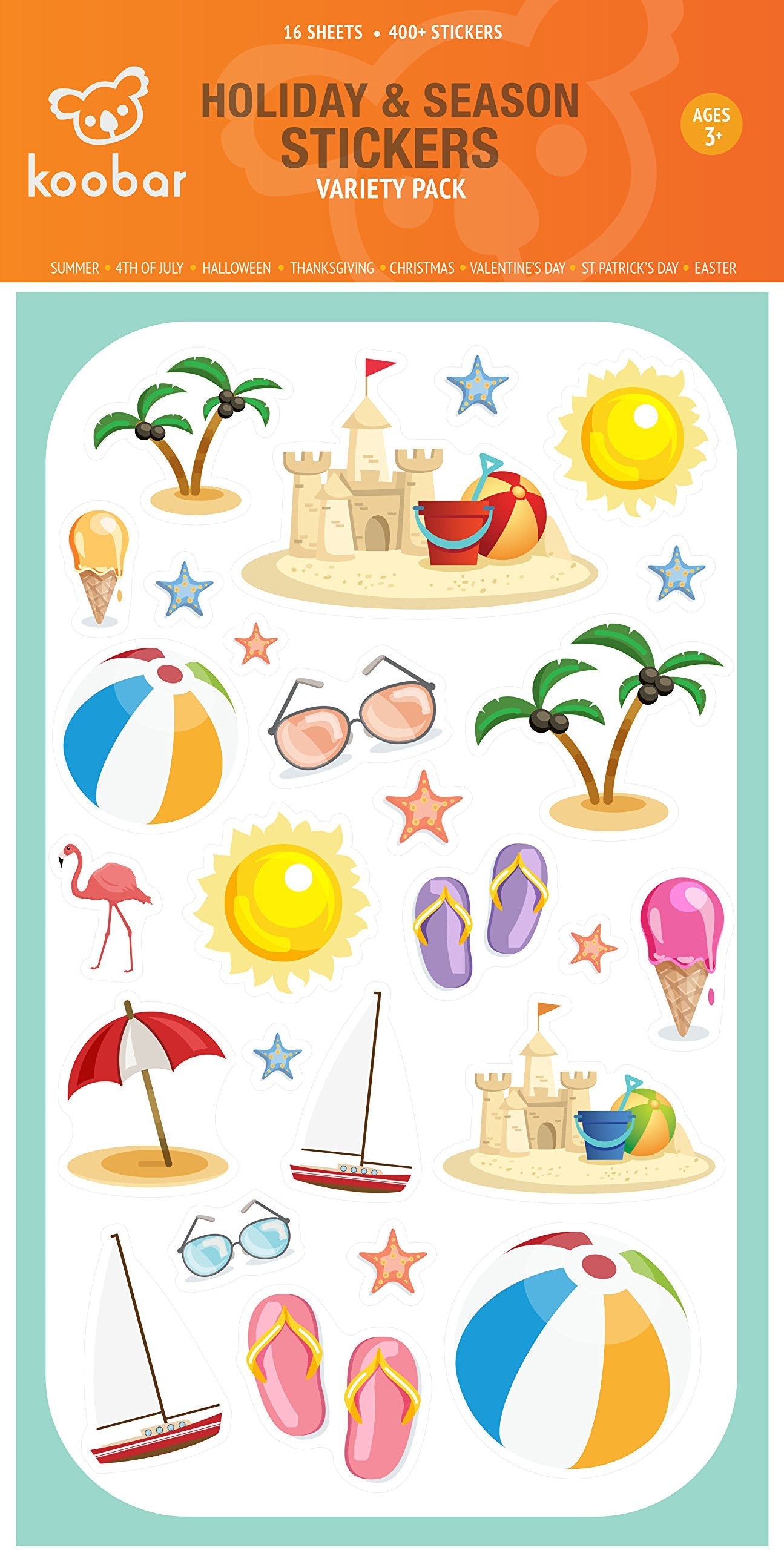 Year-Round Holiday Stickers Variety Pack: Fun Assortment of Designs for a Whole Year (400+ Stickers)