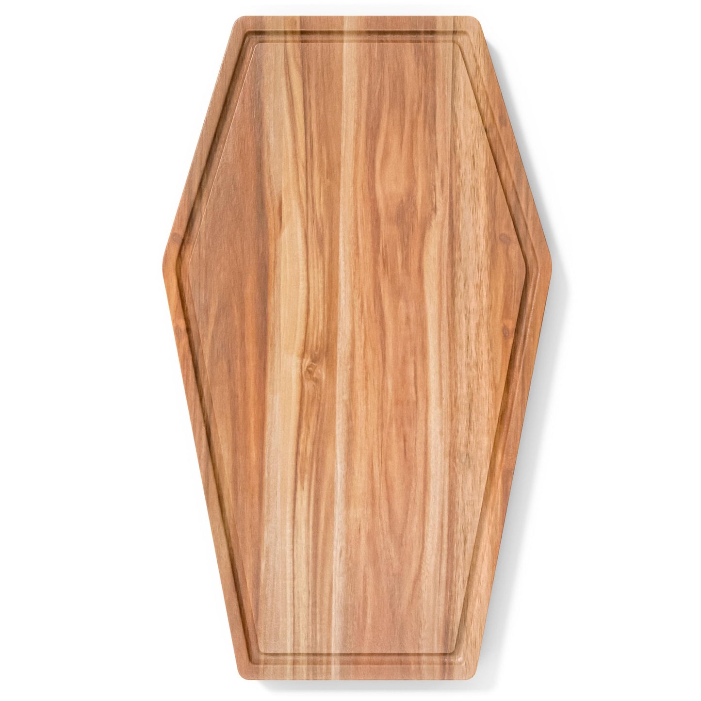 Large Coffin Charcuterie Board - Gothic Acacia Wood Coffin Shaped Cutting Board 17x10.5inch, Halloween Wooden Serving Tray, Goth Platter, Spooky Decor Gifts