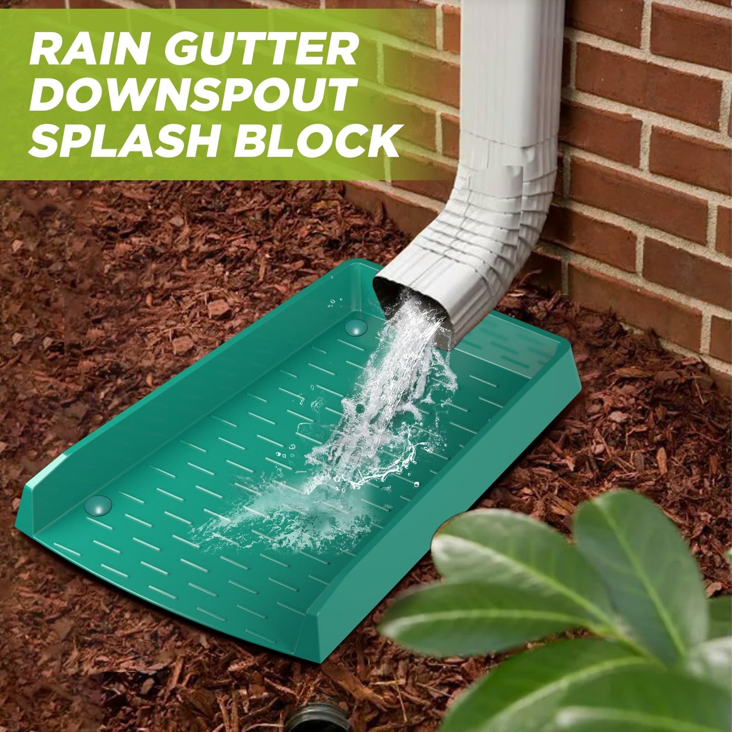 4 Pack Rain Gutter Downspout Extensions, 12” Extra-Wide Gutter Downspout Extensions for Water Drainage, Down Spout Extender, Drain Gutter Guard Diverter, Drainage to Protect House Foundations, Green