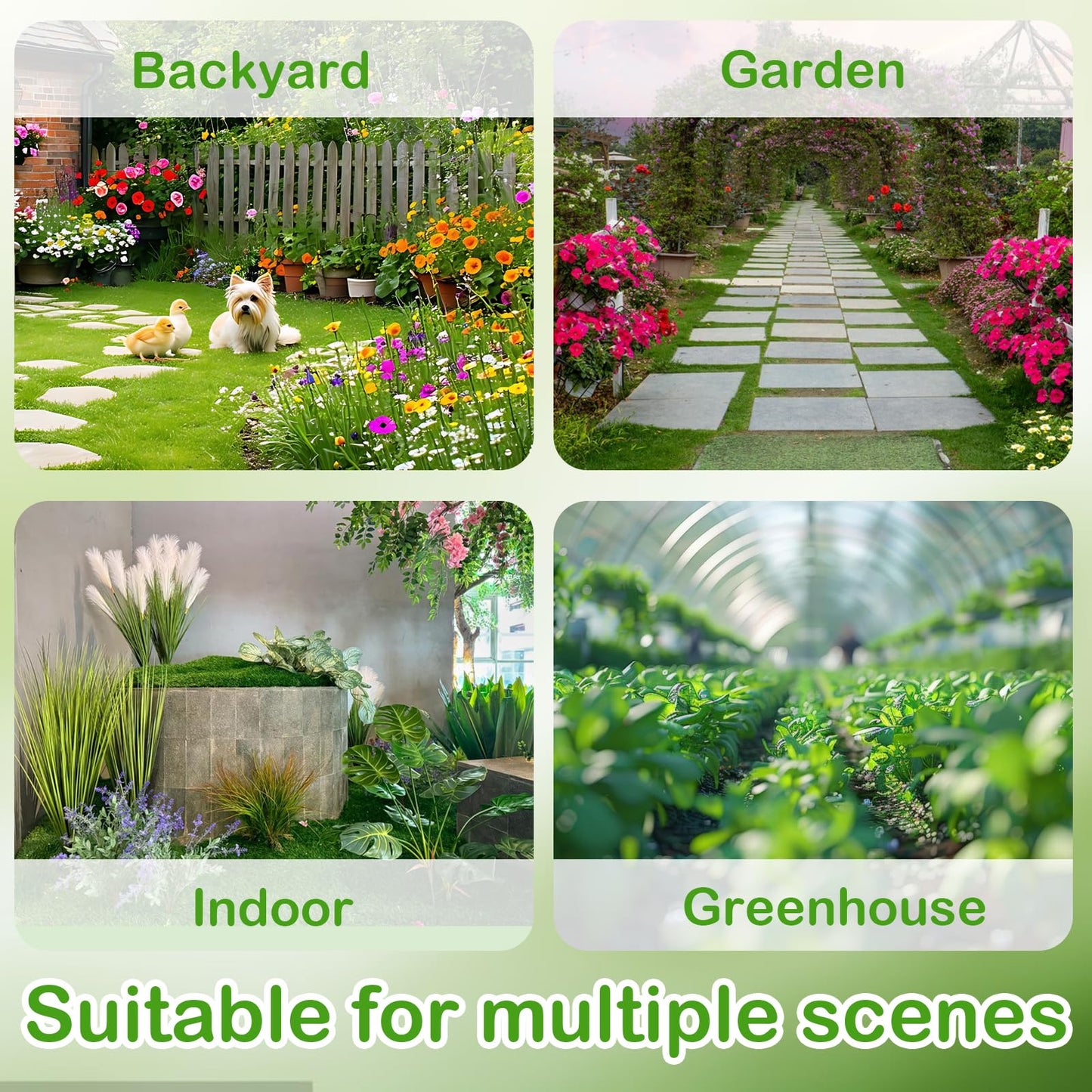Riadyet 7-Pack 6 Inch Plastic Planter Pots – Small Modern Matte Flower Pots with Drainage Holes and Saucers for Indoor, Outdoor, and Office Use (Green)