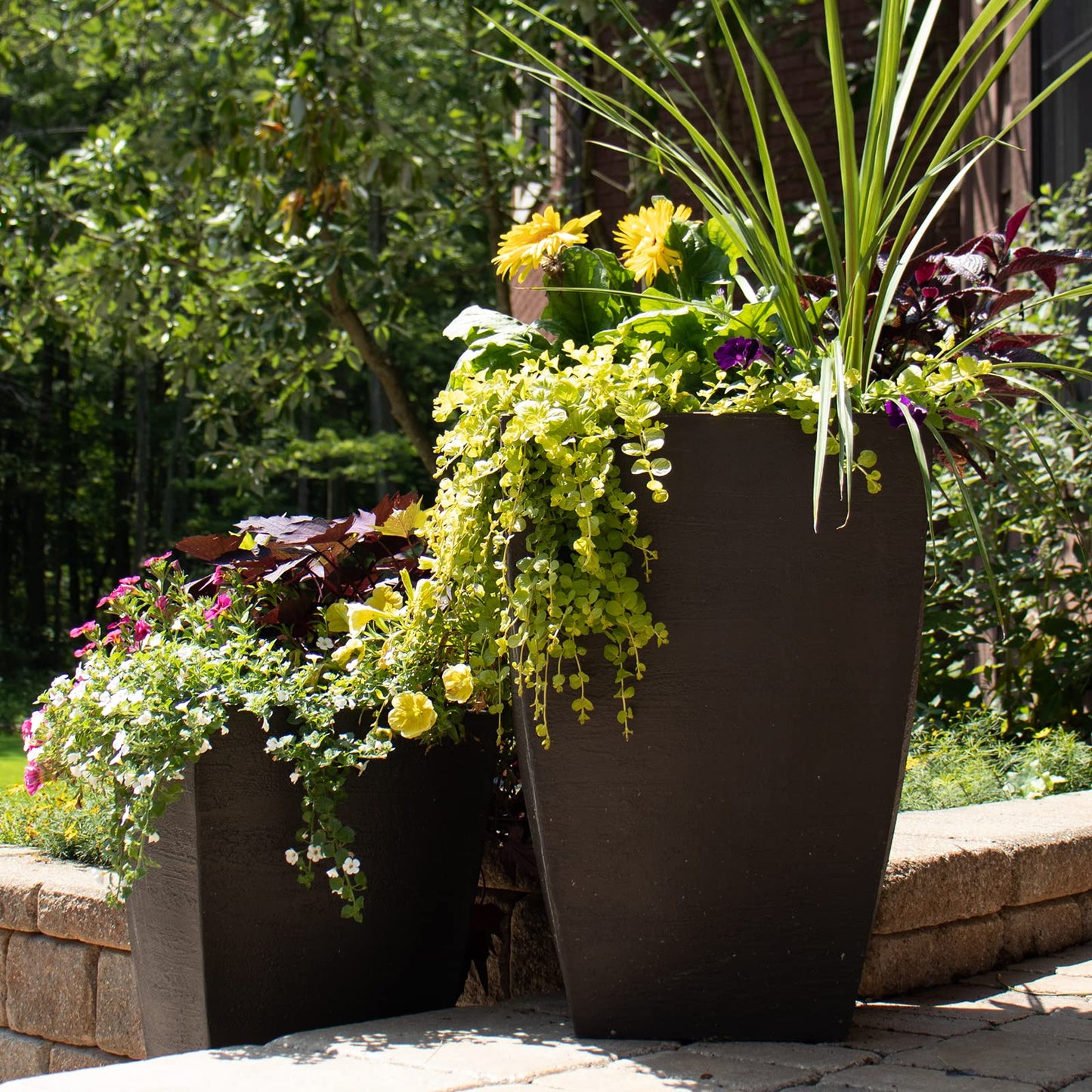 Tusco Products MSQT19ES Modern Square Garden Planter, 19-Inch, Espresso