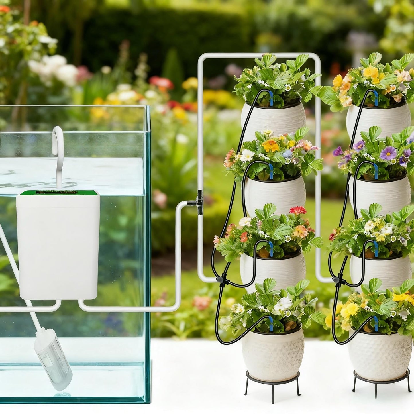 LUMINFLY Automatic Self Watering System for Indoor Plants, 12 Pots Drip Irrigation Kit, USB Charging, with 6.5 Ft / 2 M Tube, 12 Drip Arrows