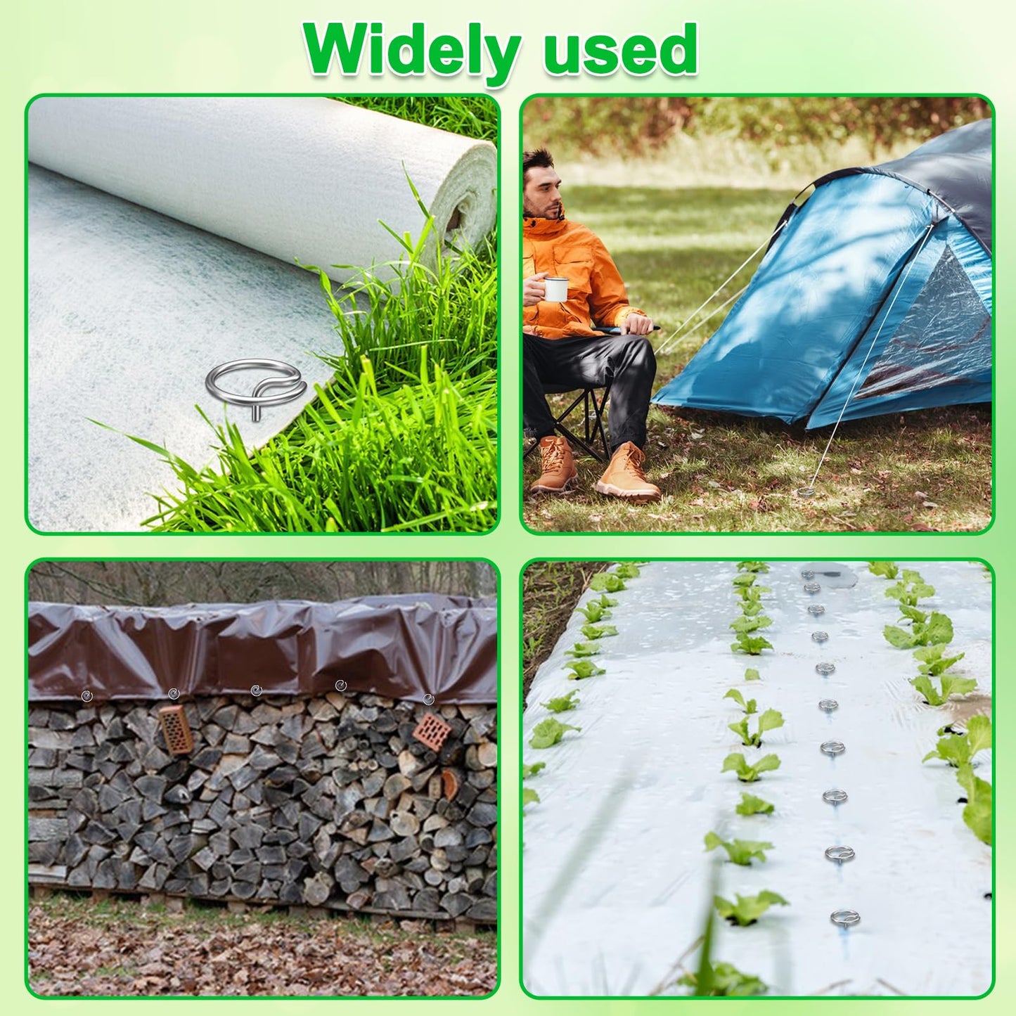 Heavy-Duty Landscape Staples – 120 Pcs 6-Inch G-Shaped Thickened Galvanized Garden Fabric Staples,Rust-Resistant Ground Cover Pins for Weed Barrier, Erosion Control & Landscaping Projects
