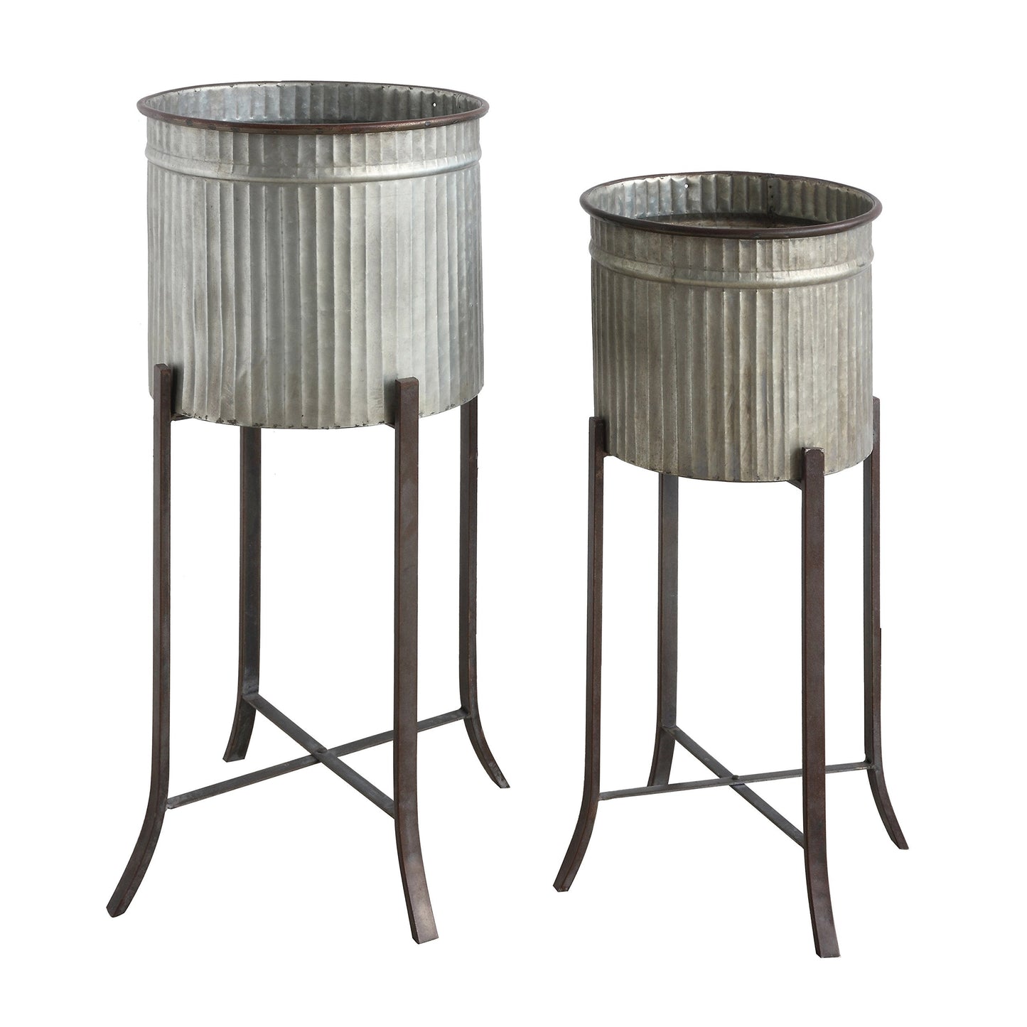 Creative Co-Op Set of 2 Iron Planters on Stands