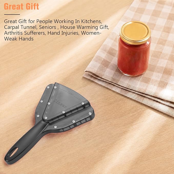 Uinxan Jar Opener for Weak Hands & Seniors with Arthritis - Handheld Manual | Effortlessly Opens Stubborn Screw Lids & Bottle Caps. 304 Stainless Steel. Durable. Patented Kitchen Gadget (Purple)