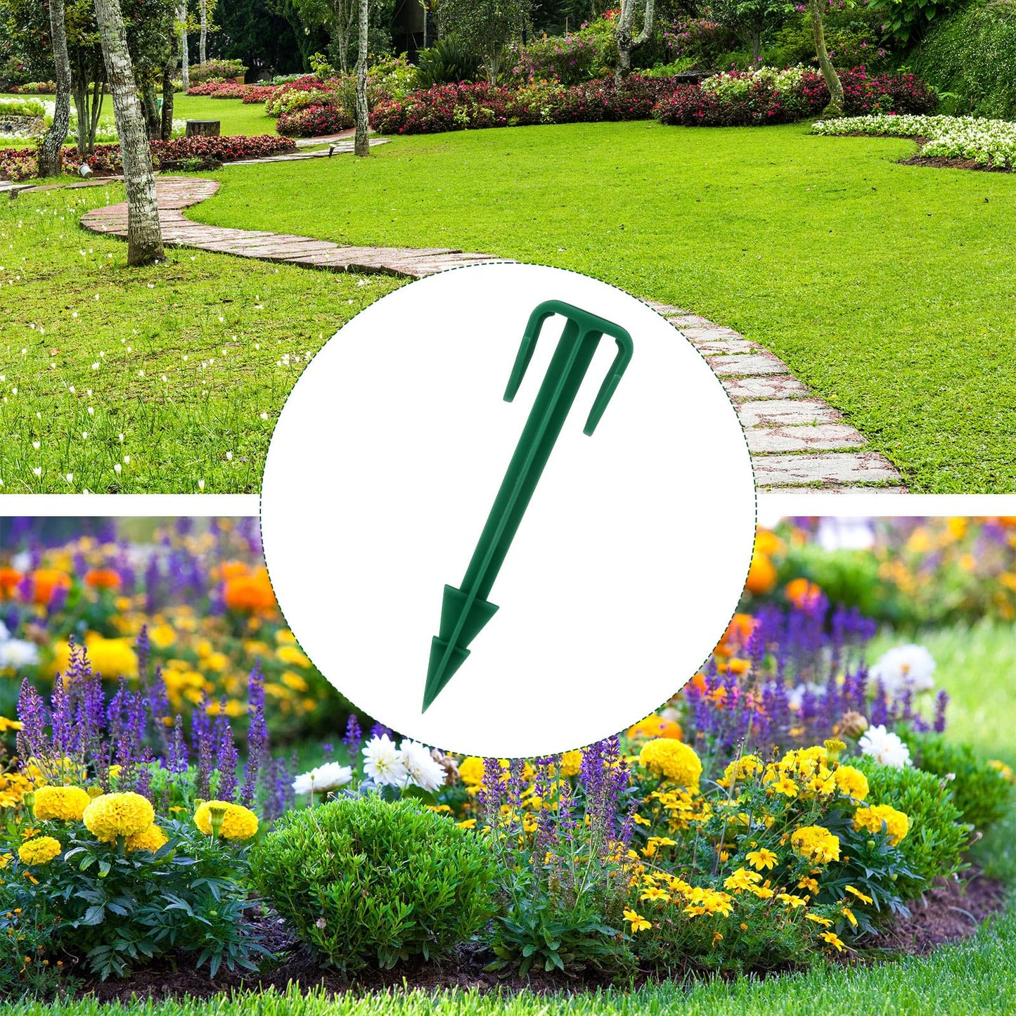 Nuanchu 100 Pcs 4 Inch Stakes Sod Garden Stakes Bulk, Landscape Garden Stake for Membrane, Sod Staples Tent Stake, Netting, Turf, Landscaping and Gardening